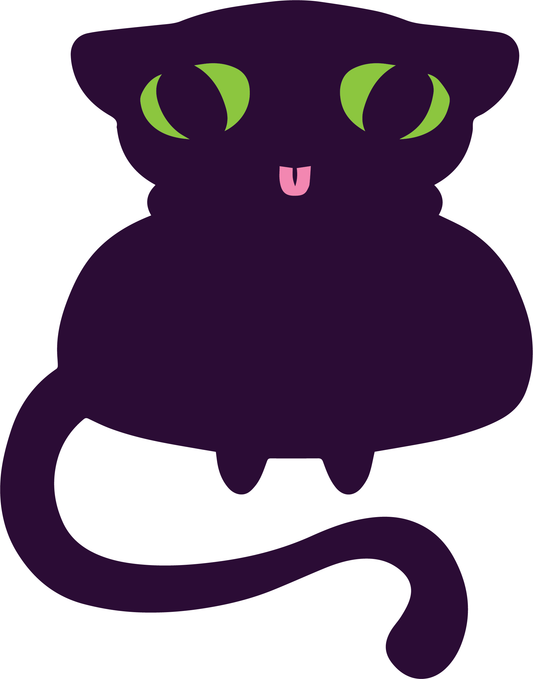 No Brain Black Cat -  Sticker