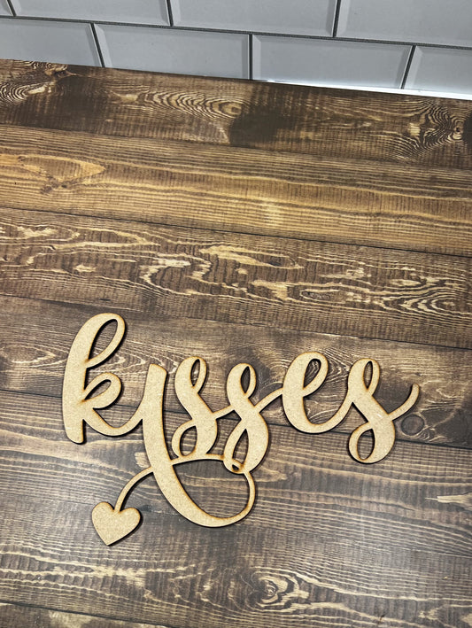 Kisses Text DIY - Ideal for DIY Projects and Custom Painting