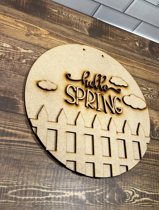 hello Spring sign DIY - Ideal for DIY Projects and Custom Painting