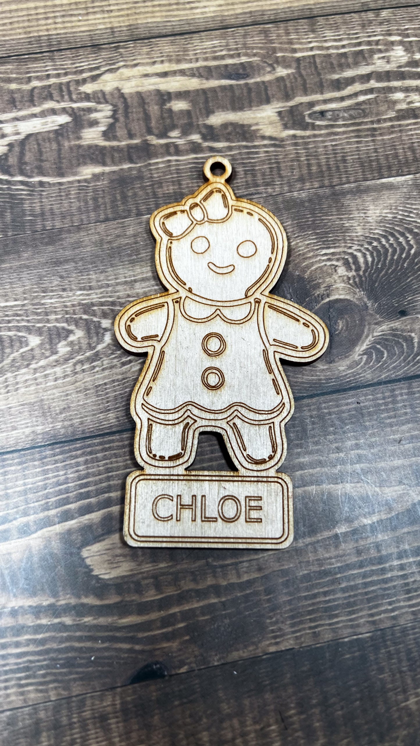 Christmas Keepsake: Laser Engraved Gingerbread Ornament - Personalize Your Gingerbread Girl or Boy - 3.5 High
