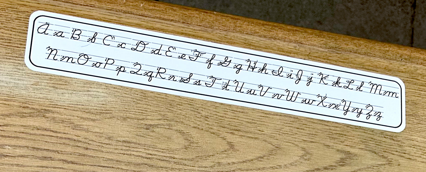 Calligraphy Alphabet desk reference sticker, Reference Sticker, Sticker for School