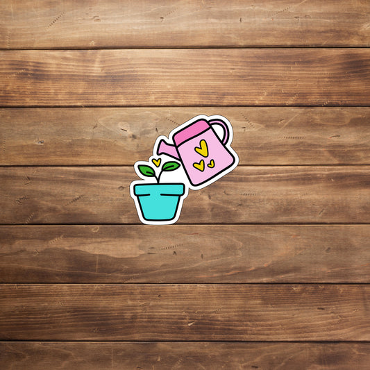 Mental Health watering can and plant Stickers