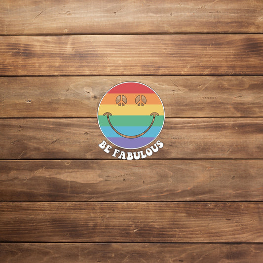 Smile Rainbow Sticker, Be Fabulous,  Vinyl sticker, laptop sticker, Tablet sticker