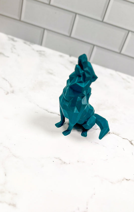 Low Poly Wolf, 3D Printed Wolf, 3D Printed, Desk Item, Custom Product, Decor, Adult Gift