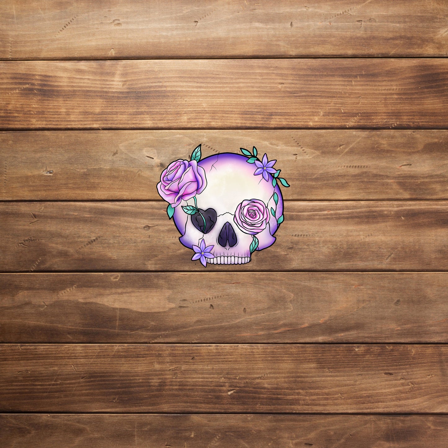 Pastal Goth Sticker,  Floral skull Sticker