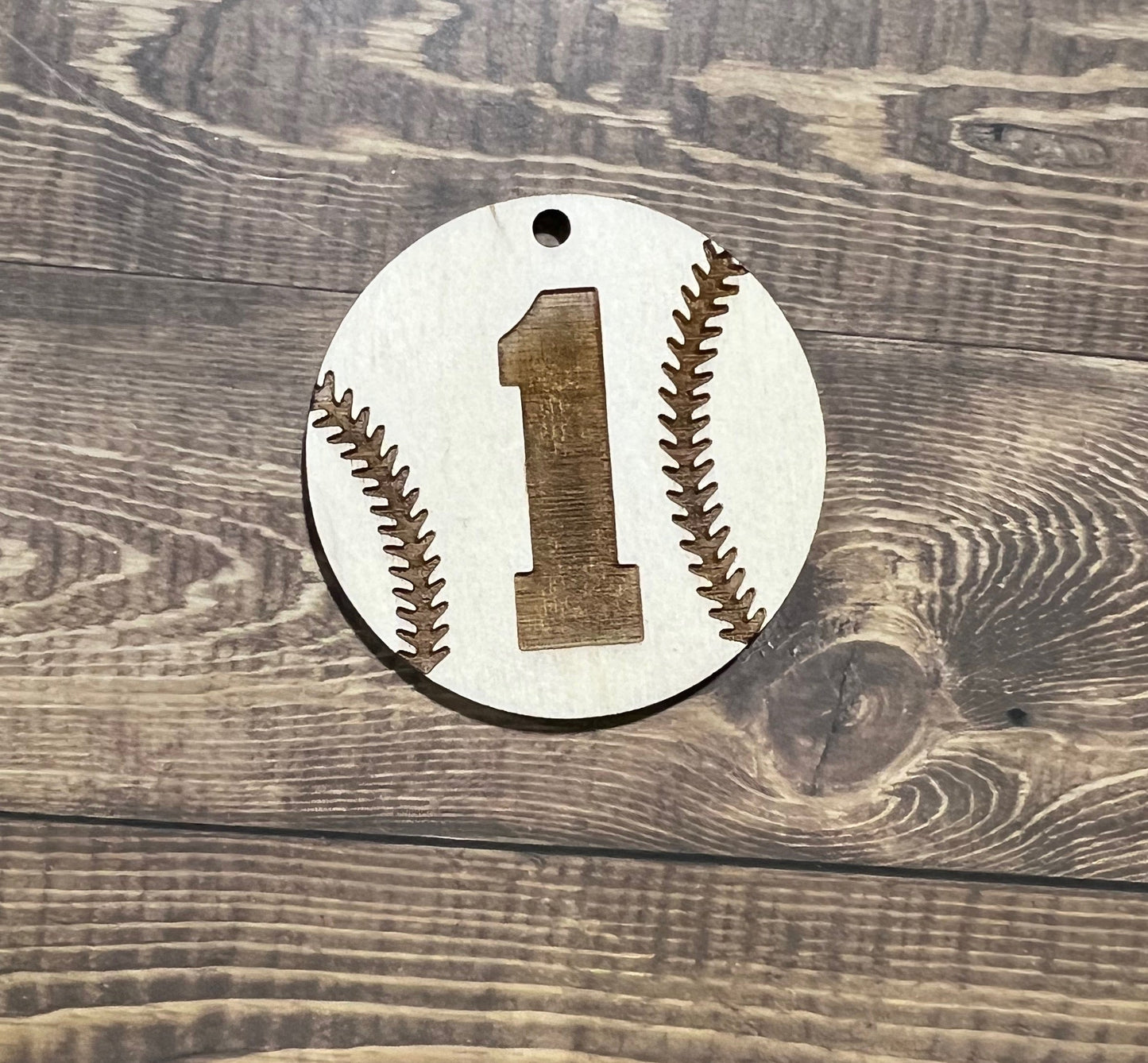 Baseball Number Keychain