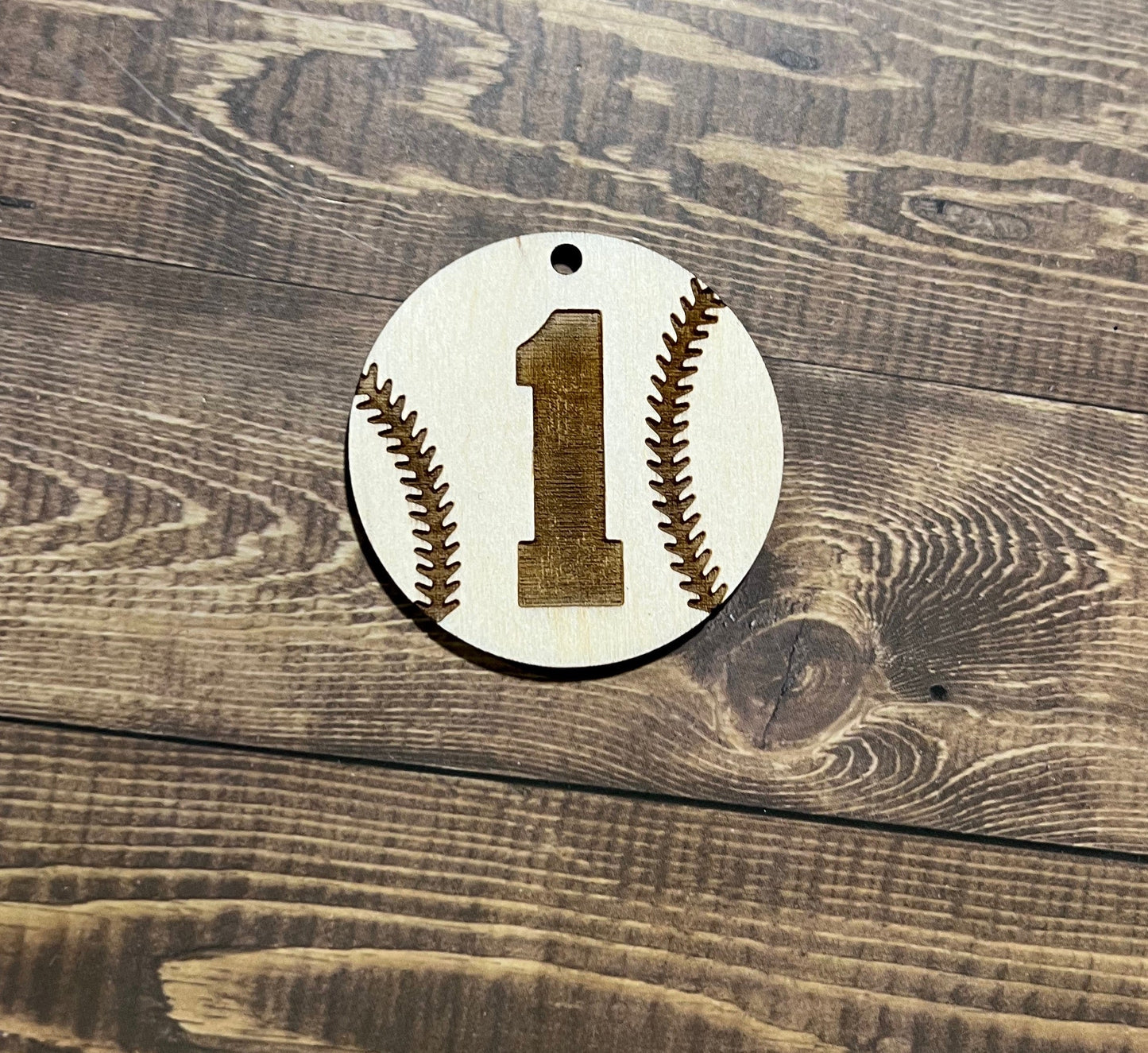 Baseball Number Keychain