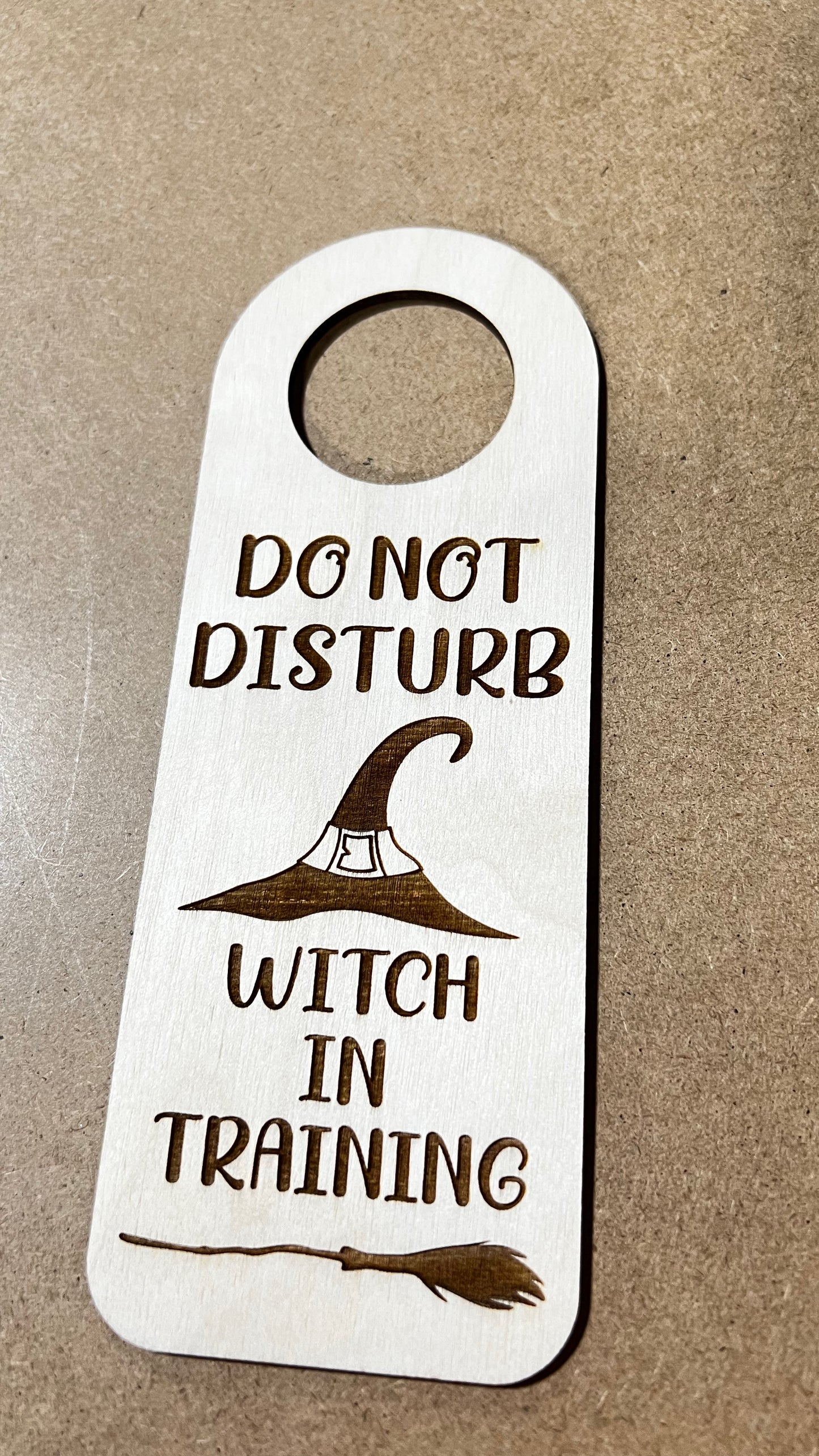 Do Not Disturb - Witch in Training, Wooden Door Sign, Door Hanger