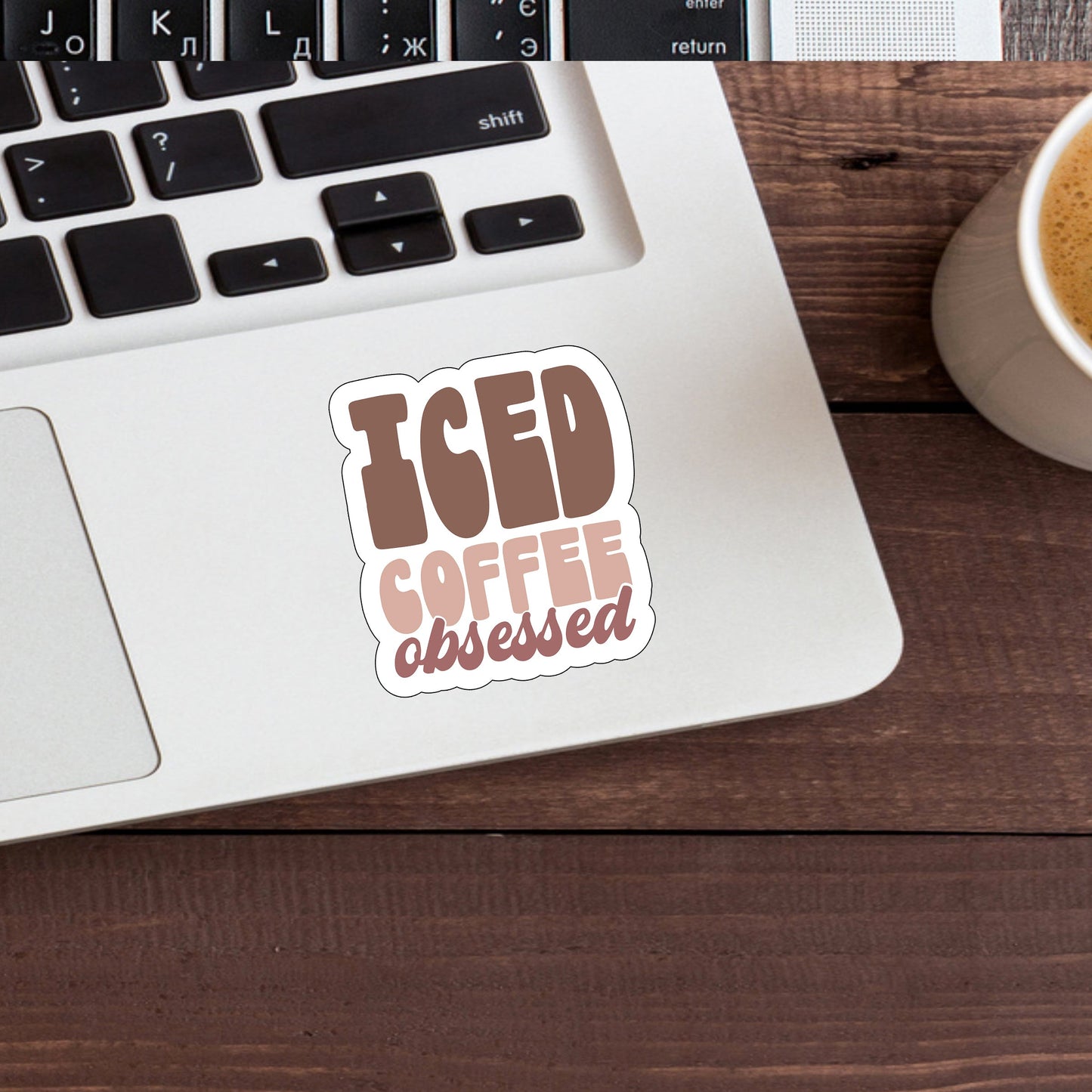 Iced Coffee  Sticker,  Vinyl sticker, laptop sticker, Tablet sticker