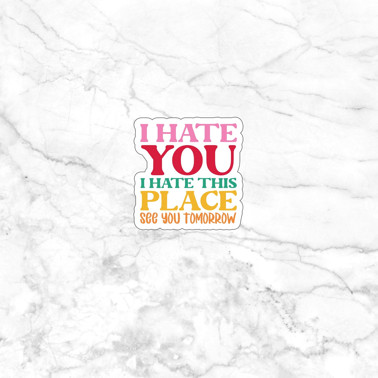 I hate you I hate this place see you tomorrow  Sticker,  Vinyl sticker, laptop sticker, Tablet sticker