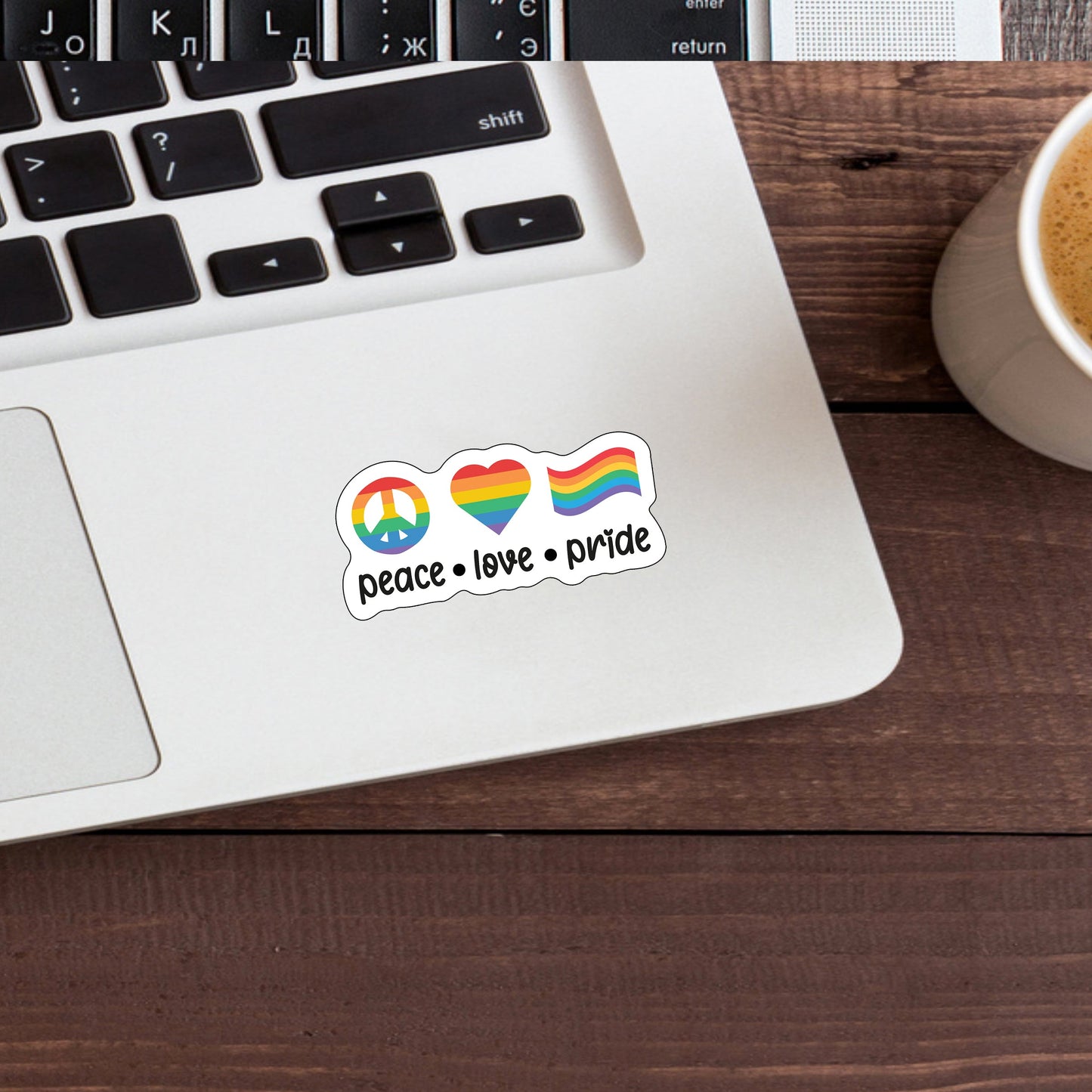 Peace love pride  Sticker,  Vinyl sticker, laptop sticker, Tablet sticker