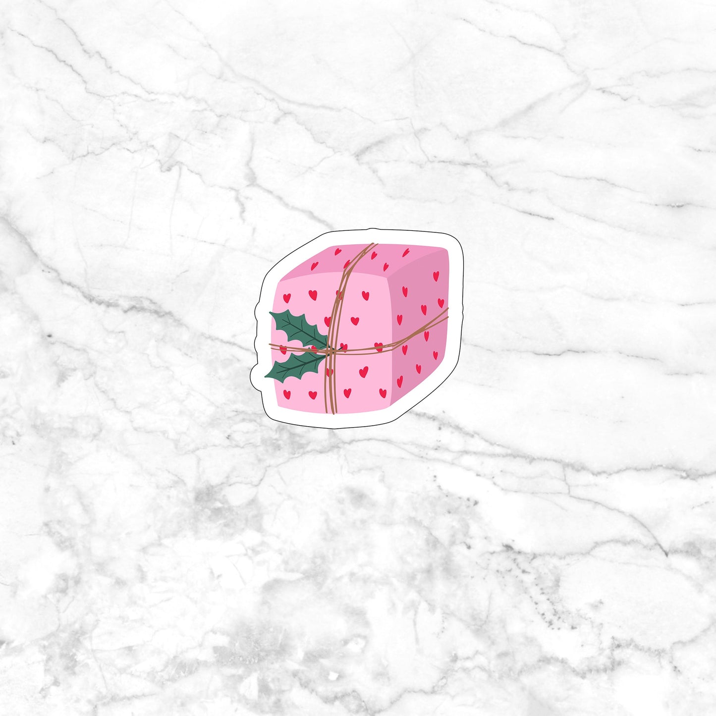 Pink Christmas Sticker,  box Sticker
