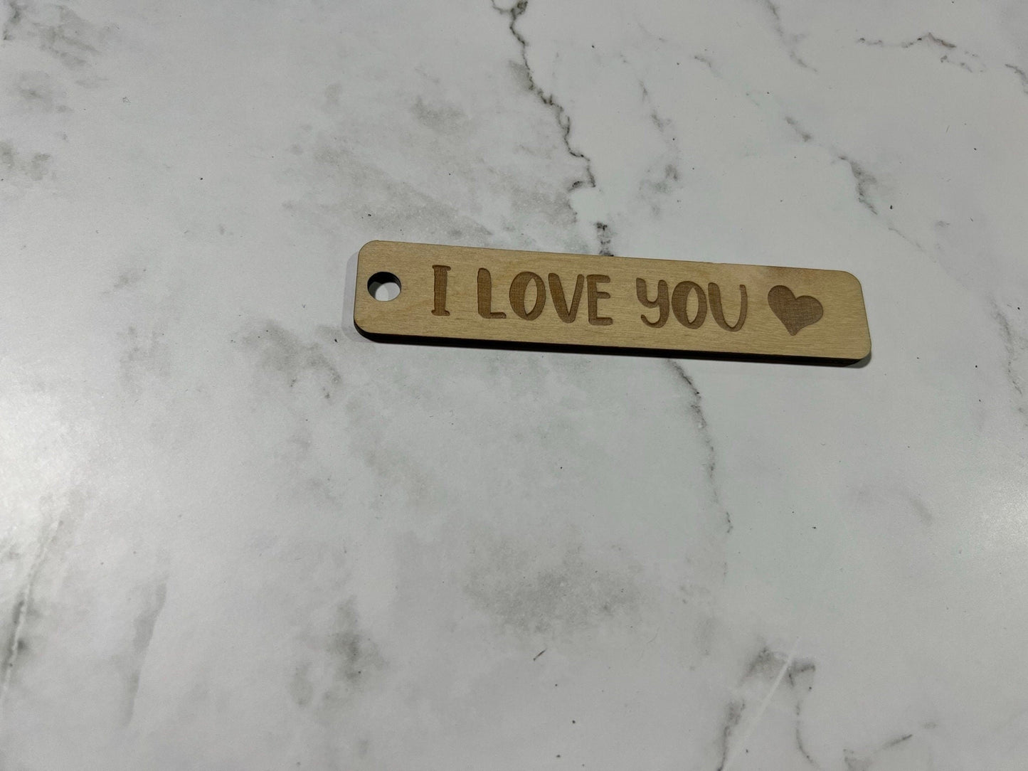 I love you Keychain , Wooden Keychain , Laser Engraved , Gift for him, Husband , Wife , Daughter , Son , Couple Keychain
