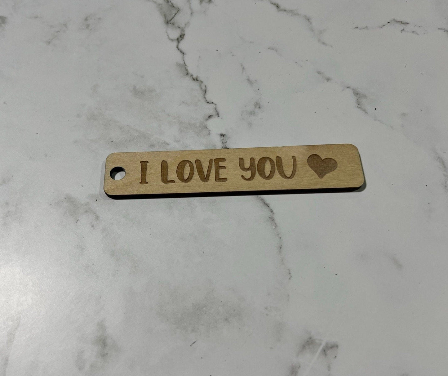 I love you Keychain , Wooden Keychain , Laser Engraved , Gift for him, Husband , Wife , Daughter , Son , Couple Keychain