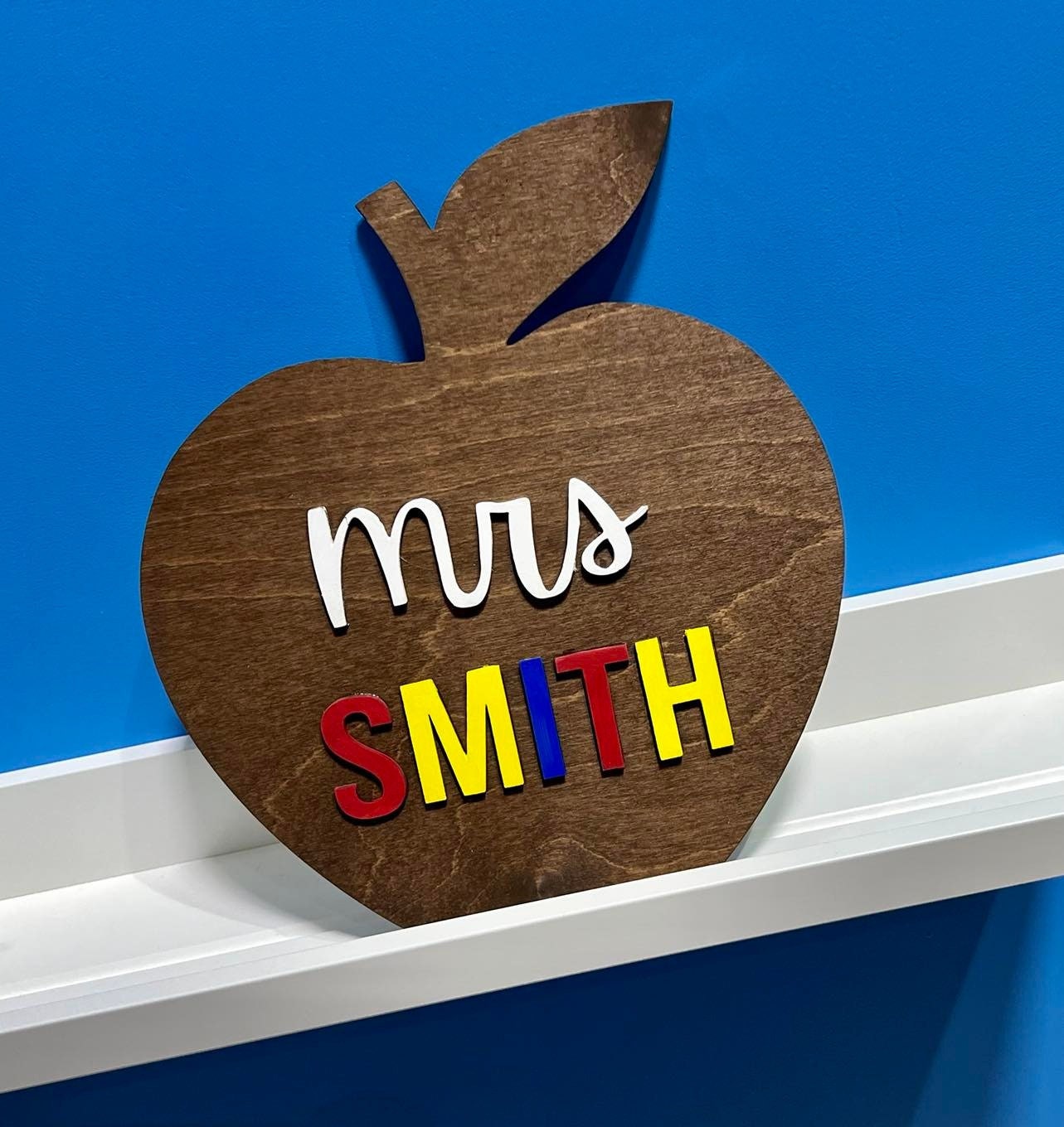 Apple Teacher Sign | Teacher Gift | Teacher Sign | Personalized Teacher Gift | Personalized Wood Sign