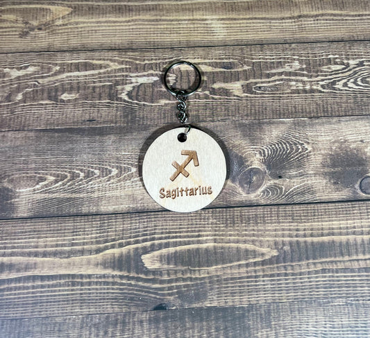 Sagittarius  Keychain ,  Laser Engraved Keychain , bag tag , gift for her , gift for him , Zodiac Keychain ,