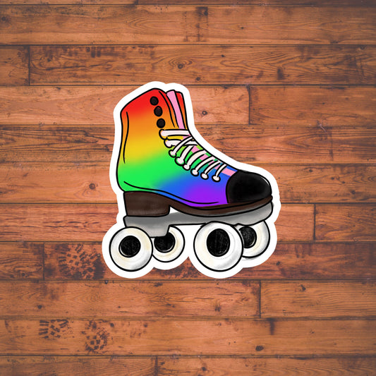 Roller Skate Sticker,  rainbow roller skate  , Vinyl sticker , laptop sticker , Pride Sticker