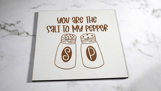 You are the Salt to my Pepper Wood Accent Sign, Farm House Sign, "x " sign, Scrabble Tile, Wall Art